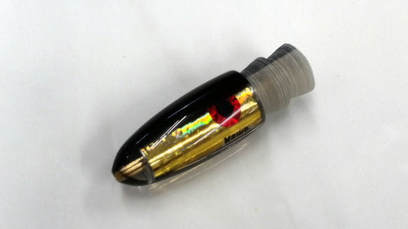 brass bullet case fishing lures Big Game Lure 7" size Black and Gold Bullet – Keiko Lures